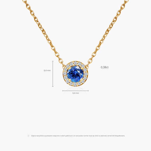 Naszyjnik This is Love: złoty, niebieski szafir, diamenty